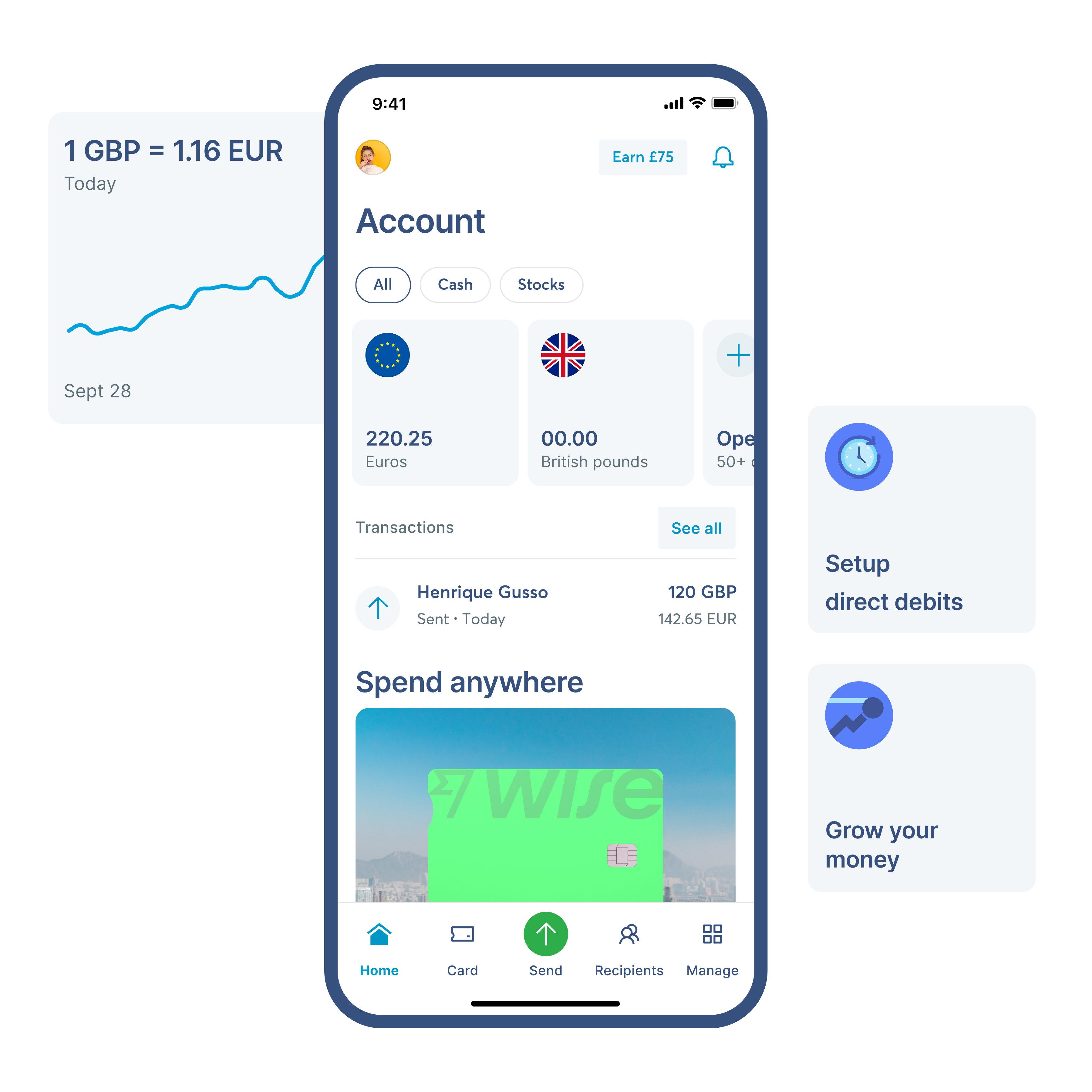 An input form and bank card